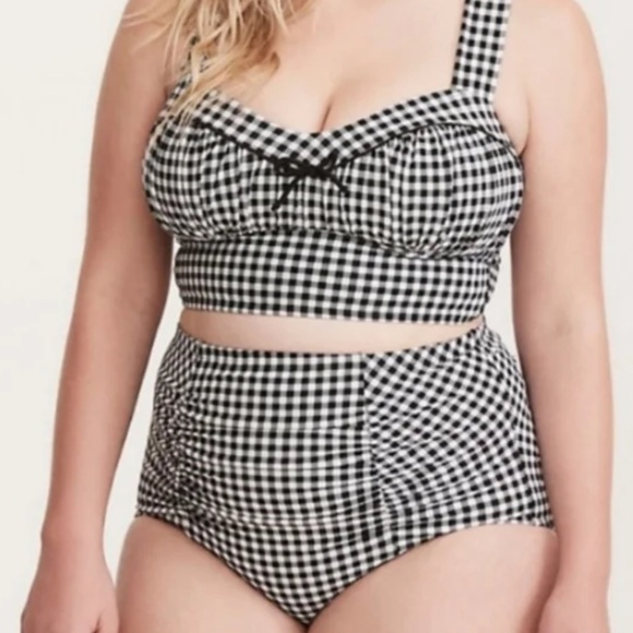 torrid Other - TORRID High Waisted Black and White Gingham Bikini Bottoms Size 3